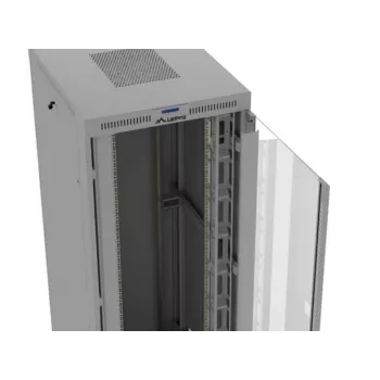 Rack rozvádzač LANBERG FF01-8047-12SL 47U 800x1000 mm sivý s prednými a zadnými sklenenými dverami a priestorom pre LCD panel