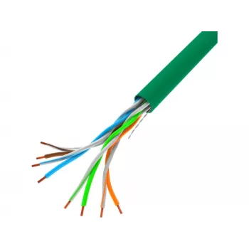 Sieťový kábel LANBERG LCU5-10CC-0305-G U/UTP Cat5e 305 m zelený, 24 AWG, CCA, PVC plášť