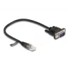 Delock sériový kábel RS-232, RJ45 samec na D-Sub 9 samec, 30 cm, čierny