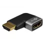 Goobay 72010 Uhlový adaptér HDMI 90° horizontálny, 8K 60 Hz, pozlátený, čierny/strieborný