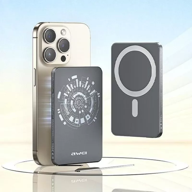 Powerbank indukčný MagSafe 5000mAh P112K sivá Awei AWE000196