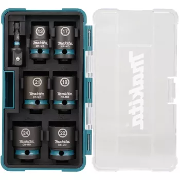 Makita E-16592 nástrčné kľúče pre rázový uťahovač sada nástrčných kľúčov čierna, tyrkysová