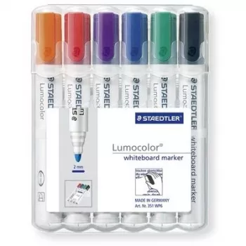 Marker Staedtler Lumocolor Whiteboard 351 6 ks guľatý hrot
