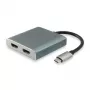 Equip 133464 adaptér MST USB-C na 2x HDMI (zásuvka), USB 3.2 Gen 1, 4096x2160 @30 Hz, 15 cm