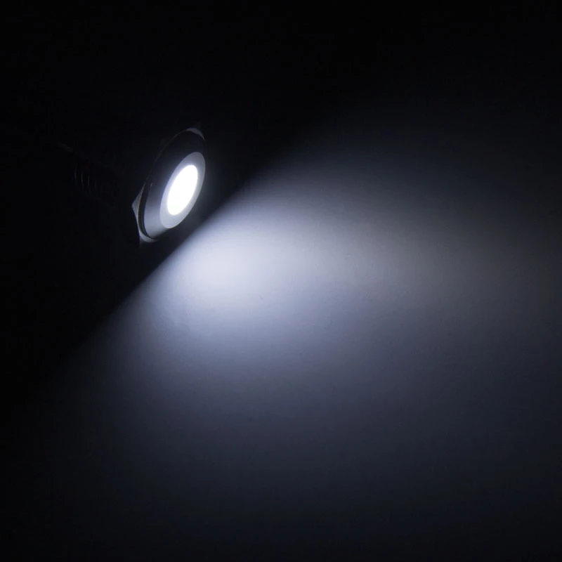 Osvetlené vandalovzdorné tlačidlo Lamptron LAMP-SW2004-H, čierny polykarbonát, biely bod