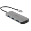 7-in-1 USB-C dongle Acer — USB 3.2 Gen 1 Type-C, 3x USB-A, HDMI, SD/MicroSD, 100W PD, strieborná