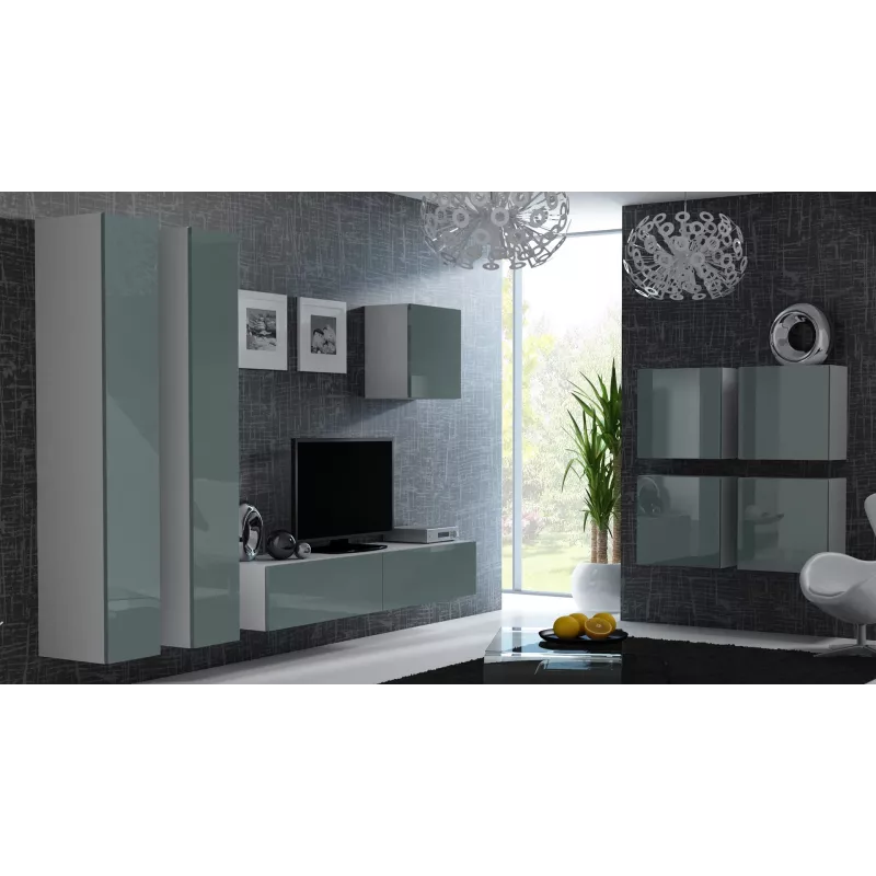 Cama Square skriňa VIGO 50/50/30 biela/sivá lesk
