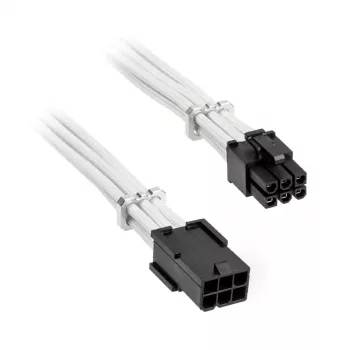 BITFENIX Alchemy PCIe 6-Pin predlžovací kábel 45 cm s opletením biely