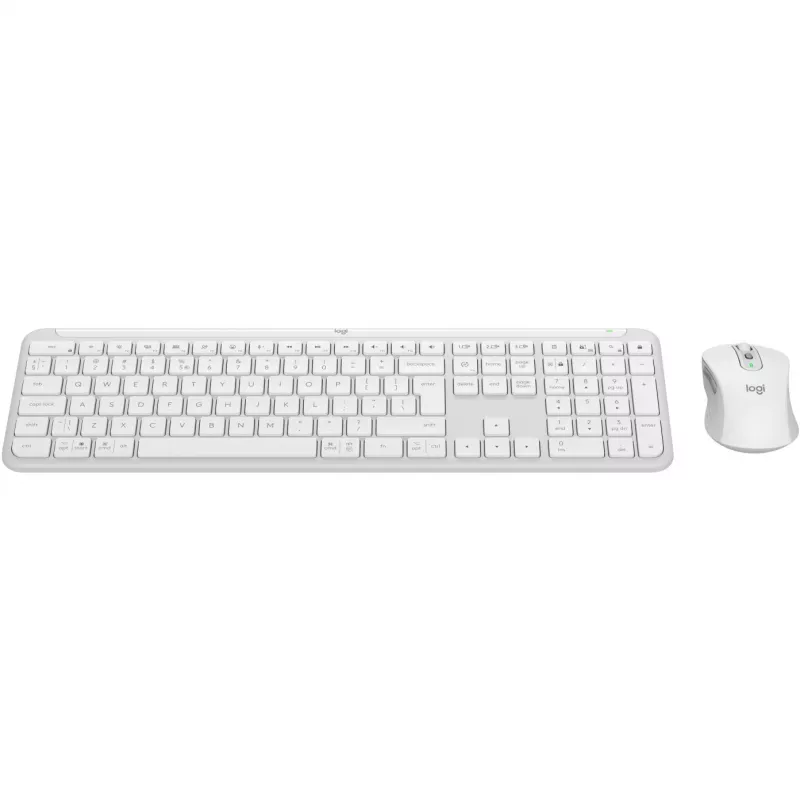 Logitech Signature Slim Combo MK950 - sada klávesnica-myš - 100% plná veľkosť - bezdrôtová - Bluetooth 5.1 LE - QWERTY - US International - off-white (920-012491)