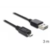 USB kábel DeLOCK EASY-USB 2.0-A - USB 2.0 Micro-B 3 m