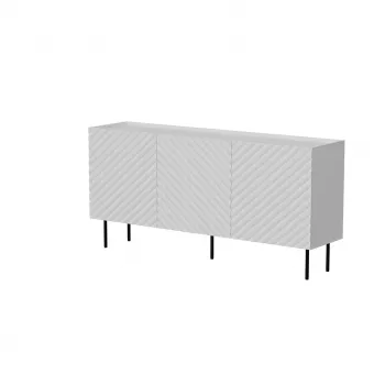 Komoda Cama Meble LUCCA 3D 165x40x80 cm, biela, korpus z drevotriesky