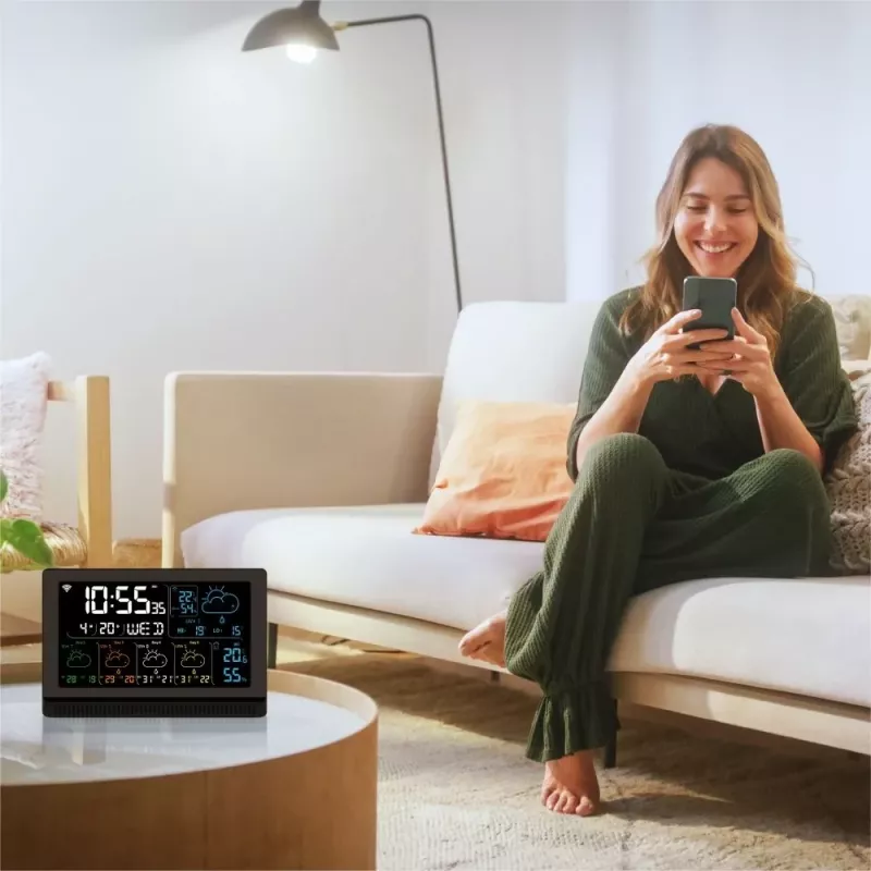 Manta MTO200B Windy Smart meteostanica s vonkajším snímačom, Wi-Fi, čierna