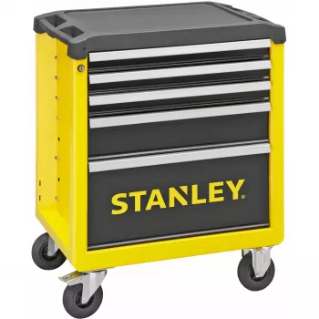 Nástrojový vozík Stanley STST74305-1 s 5 zásuvkami, žltá/čierna, 3 ploché + 2 vysoké zásuvky