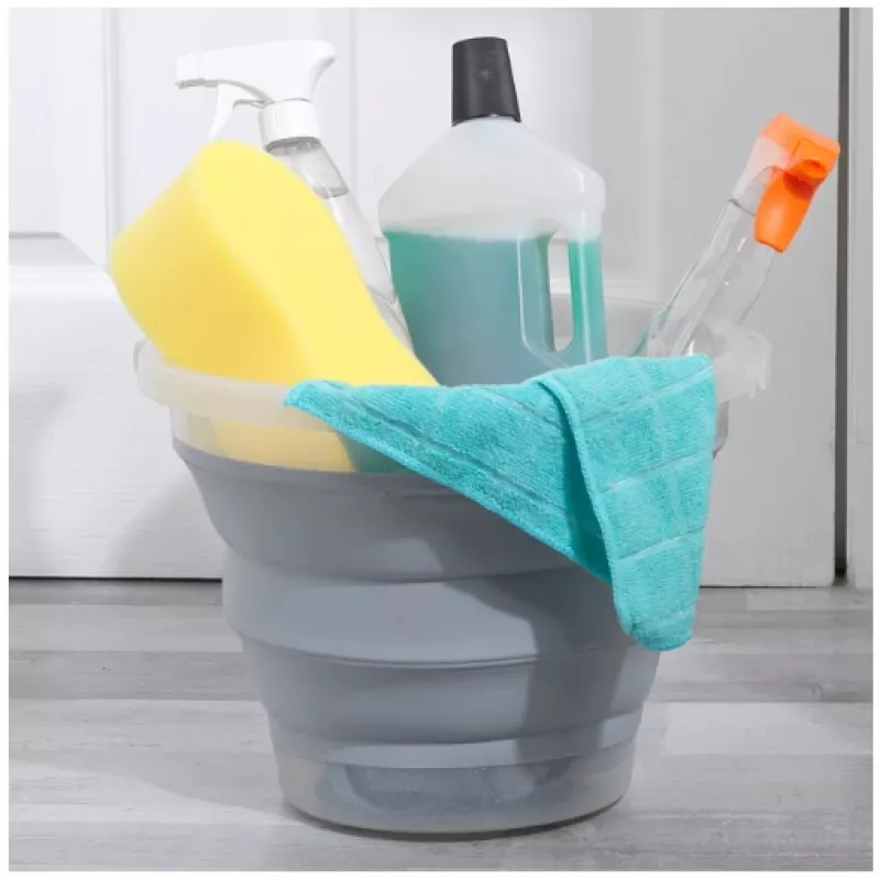 Skladací vedro Beldray LA084354GRYBEU7 10 L, skladacie silikónové telo, dizajn s trblietkami