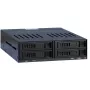 Inter-Tech X-3531 výmenný rámik HDD/SSD pre 4x SATA 2,5 palca do 1x šachty 5,25 palca, 6 Gbit/s, Hot Swap, ventilátor 30 mm, čierny