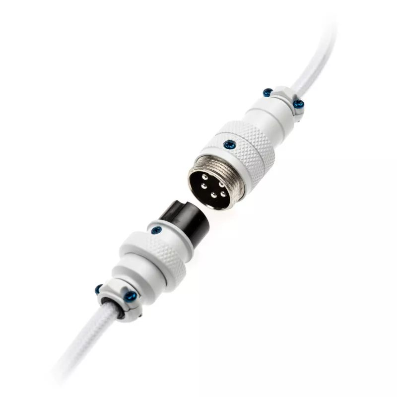 Spirálový kábel USB Ducky White Edition DACOC2-WHT1, odnímateľný, biely spirálový dizajn