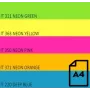 Farebný neónový papier Double A, 75 g, A4, 100 listov, Rainbow 4, 5 neónových farieb