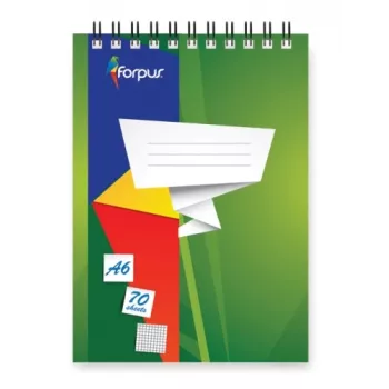 Zápisník so špirálovou väzbou Forpus, A6/70, štvorčekovaný 0723-004
