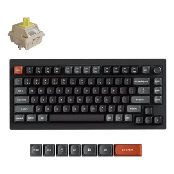Mechanická klávesnica Keychron V1 Ultra 8K — 75% formát, QWERTY, Bluetooth, RGB, čierna