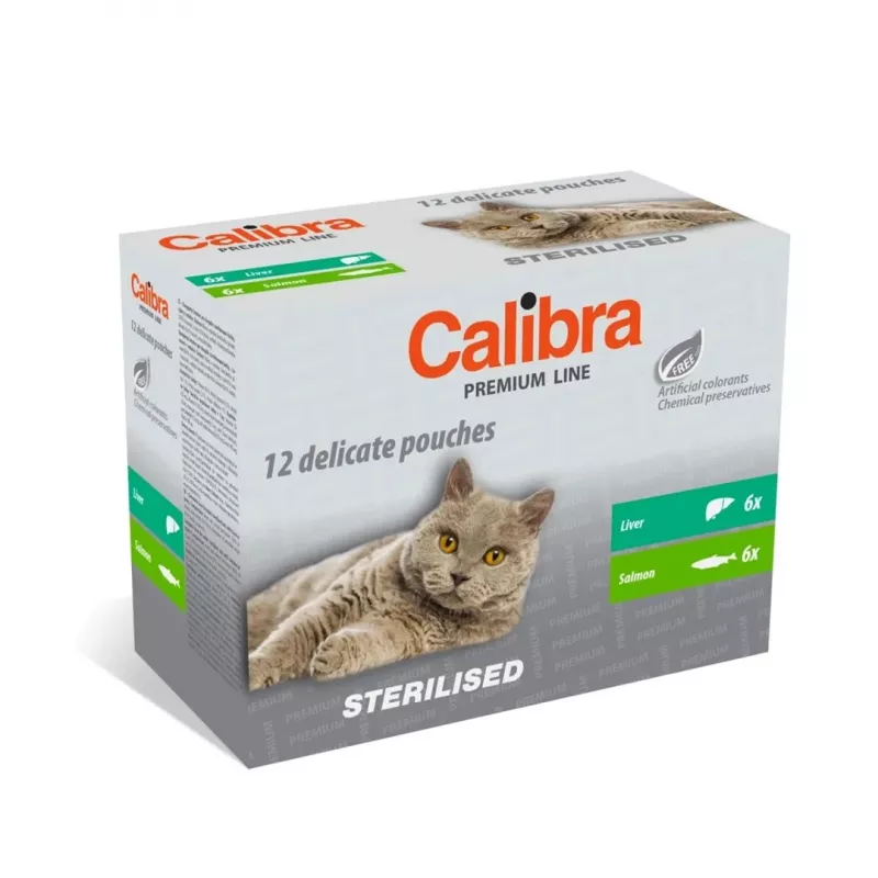 CALIBRA Cat Premium Sterilised - mokré krmivo pre mačky - 12x100g