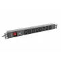 Lanberg PDU-08I-0200-C20-BK jednotka rozvodu napájania (PDU) 1U čierna 8 AC výstupov (PDU-08I-0200-C20-BK)