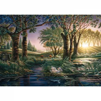 Puzzle schmidt spiele Terry Redlin ’Morning Magic at the Pond‘ — 1000 dielikov