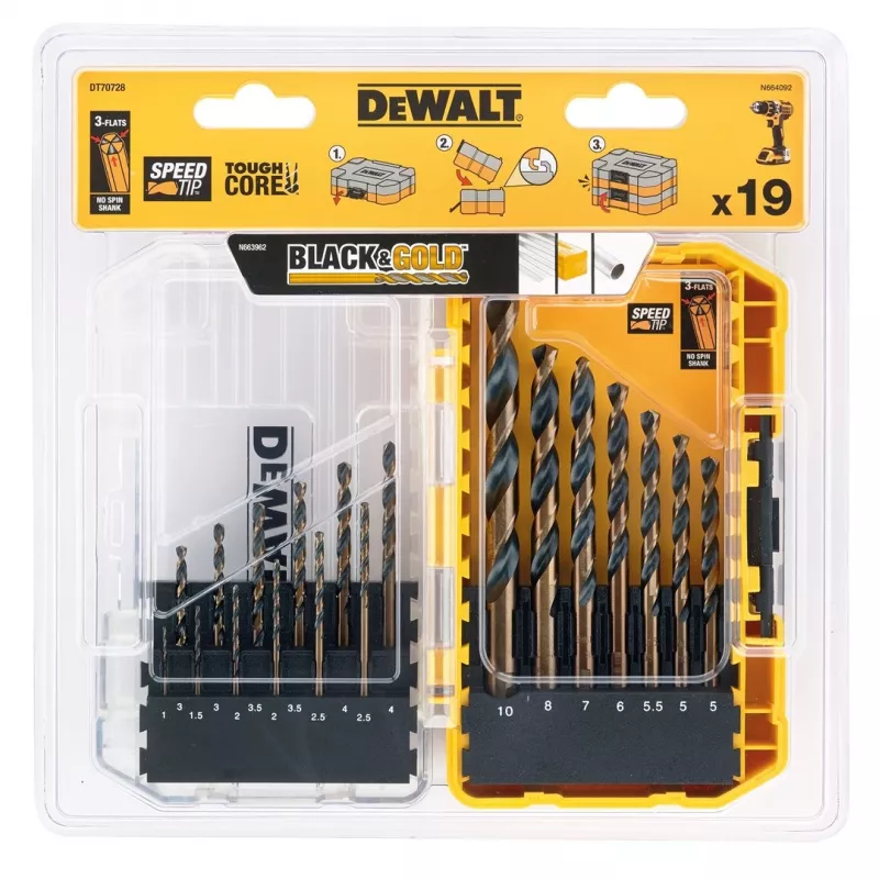 DeWalt DT70728-QZ sada vrtákov do kovu, 19 kusov