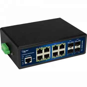 ALLNET priemyselný PoE switch ALL-SGI8112PMJ 8+4 porty