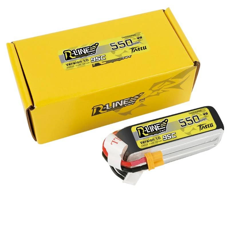 Batéria Tattu R-Line 550mAh 14,8V 95C 4S1P — LiPo pack pre RC modely