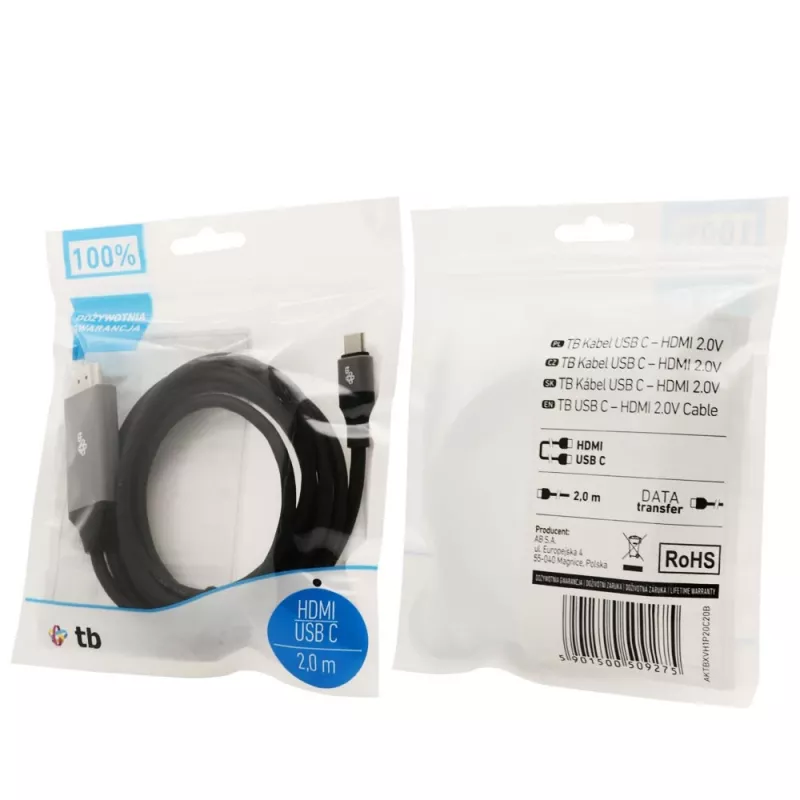 TB kábel HDMI 2.0V - USB 3.1 Type C (AKTBXVH1P20C20B)