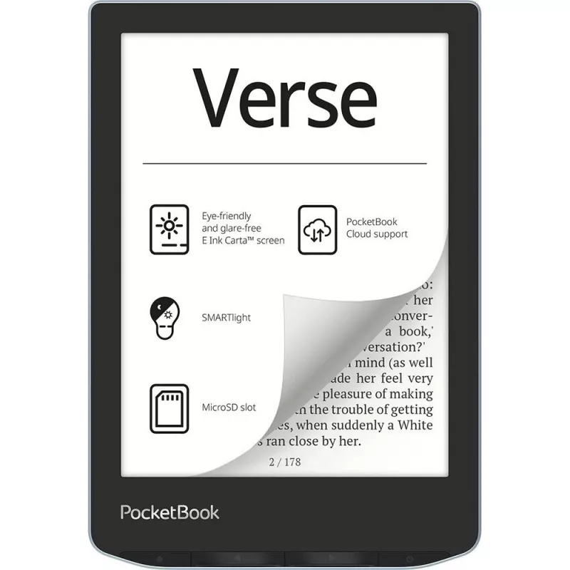 PocketBook Verse – 15,2 cm (6 palcov) – E Ink Carta – 758 x 1024 pixelov – ACSM – AZW – AZW3 – CBR – CBZ – CHM – DOC – DOCX – DjVu – EPUB – EPUB DRM – FB2 – FB2.ZIP – HTM – HTML – MOBI,...