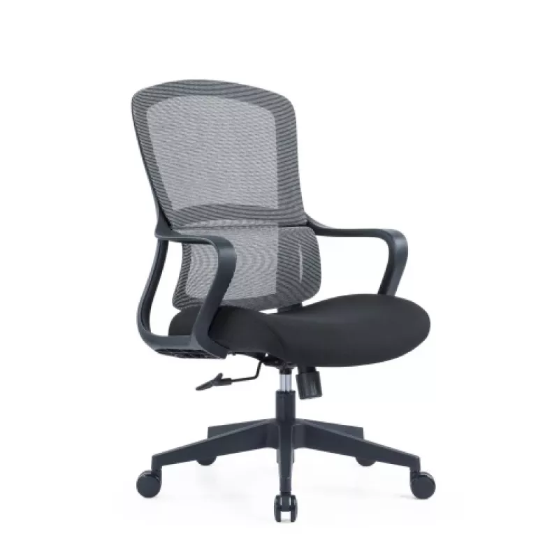 Up Up Darwin ergonomická kancelárska stolička čierna, čierna látka + sivá sieťovina