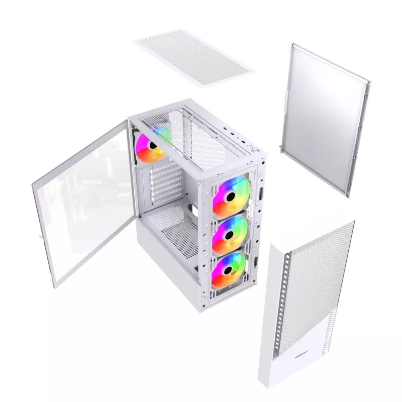 PC skriňa Midi-Tower Fornax 4300 ATX biela