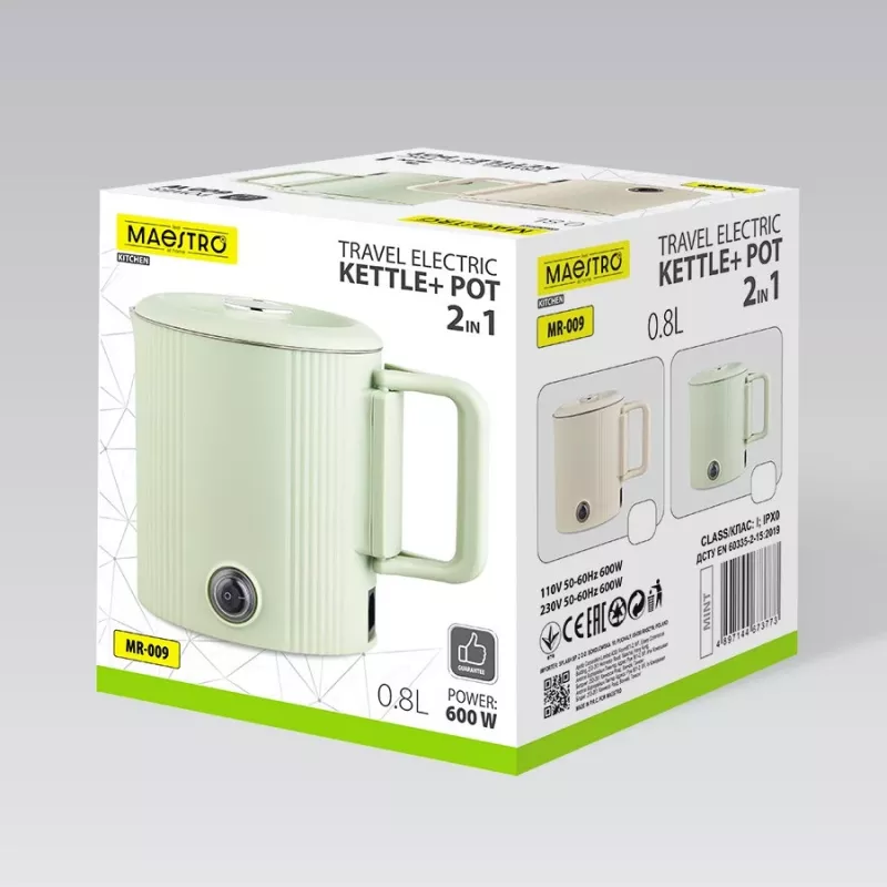 Elektrická cestovná kanvica Maestro MR-009 0,8 l 600 W mätová
