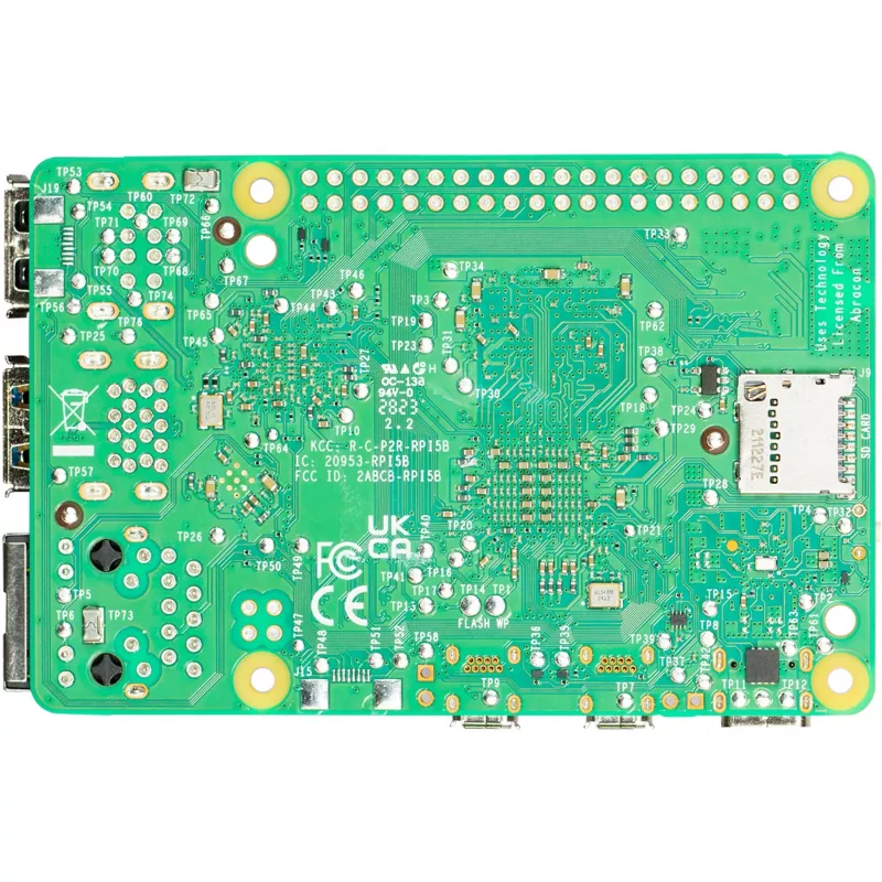 Jednodeskový počítač Raspberry Pi 5 vývojová doska — 2400 MHz Arm Cortex-A76, až do 16 GB LPDDR4x, MicroSD, USB 3.2, Wi‑Fi 5