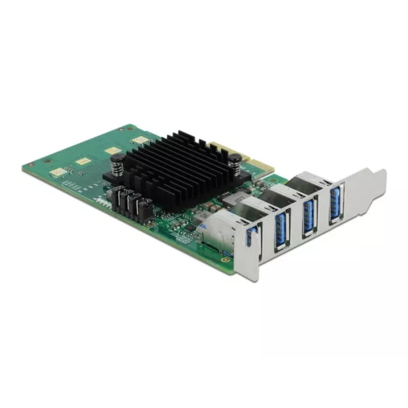DeLOCK PCI Express x4 karta na 4 x externý USB 3.0 Quad Channel - Low Profile formát