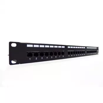 DIGITUS Professional DN-91624U - patch panel - RJ-45 X 24 - čierna, RAL 9005 - 1U (19 palcov)