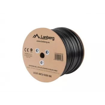 LANBERG sieťový kábel Cat5e U/UTP LCU5-12CU-0305-BK, 24 AWG meď, 305 m, čierny