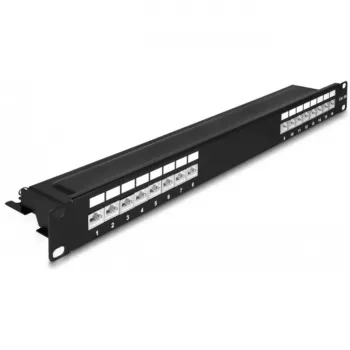 DeLOCK 66876 Patch panel 1U Cat6a čierny kovový