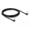 DeLOCK RJ45 sieťový kábel Cat.6A S/FTP tenký 90° zahnutý nadol 3 m čierny