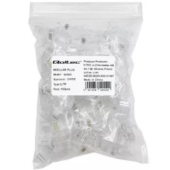 Modulárny RJ45 konektor QOLTEC 54550 CAT5e UTP, balenie 100 ks