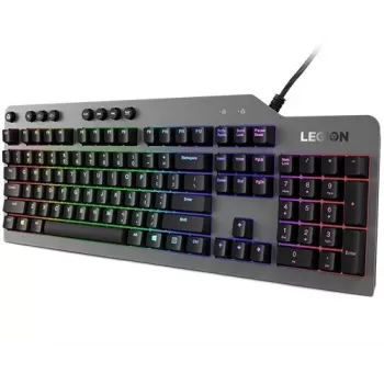 Mechanická herná klávesnica Lenovo Legion K500 – Full-Size 104 klávesov USB, QWERTY US English, RGB podsvietenie, sivá/čierna