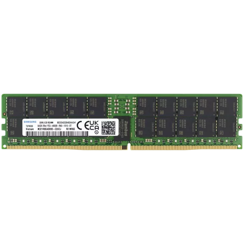 Samsung - DDR5 - modul - 64GB - DIMM 288-PIN - 4800 MHz / PC5-38400 - CL40 registrovaná - ECC (M321R8GA0BB0-CQK)