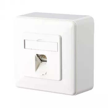 METZ CONNECT BTR E-DAT C6 8(8) AP - nástenná zásuvka - RJ-45 - čistá biela, RAL 9010 (1307370002-I)