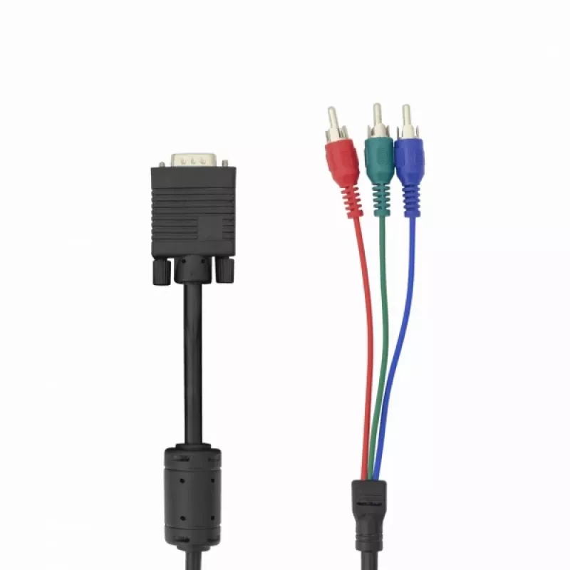Kábel VGA na 3×RCA SBOX VGA-1022 M/M 2 m, VGA konektor na tri RCA composite, dĺžka 2 metre