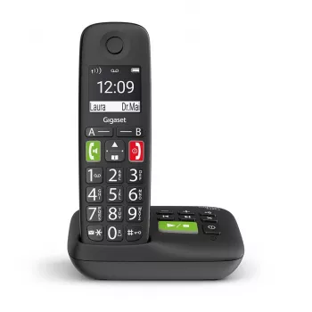 Gigaset E290A analógový/DECT telefón s identifikáciou volajúceho čierny