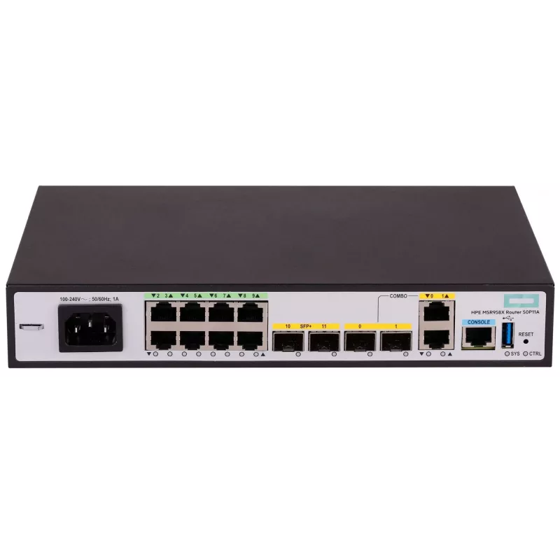 Hewlett Packard Enterprise HPE FlexNetwork MSR958X - router 8-port switch - 1GbE - WAN porty: 6 - Wi-Fi - rackmontovateľný (S0P11A)