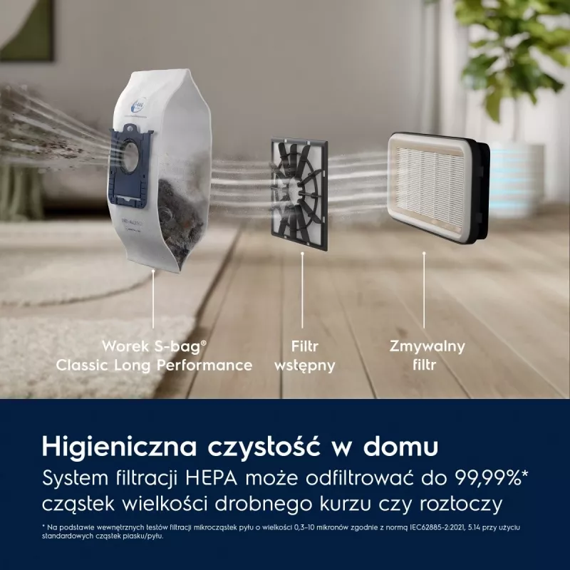 Bubnový vysávač Electrolux EB31C1DB 750 W, 3-litrový vreckový filter, HEPA filter, teleskopická oceľová trubica
