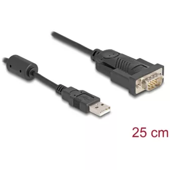 DeLOCK adaptér USB 2.0 Type-A na sériový RS-232 D-Sub 9-pinový konektor samec 0,25 m