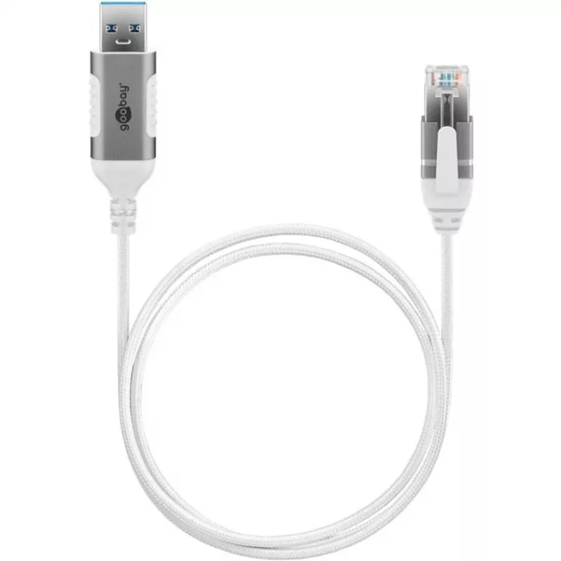 Goobay Ethernet kábel USB-A 3.0 na RJ45 tenký 2 m – prepája router, modem alebo (74379)